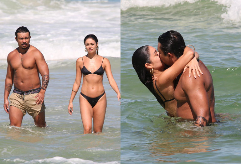 Assumidos! Xamã e Sophie Charlotte são fotografados aos beijos em praia do Rio