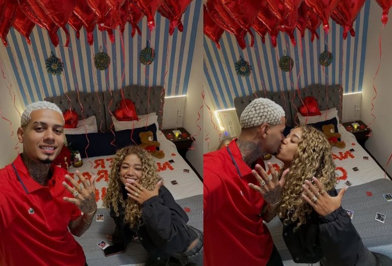 Vivi Noronha é pedida em namoro por Da Fúria com surpresa romântica